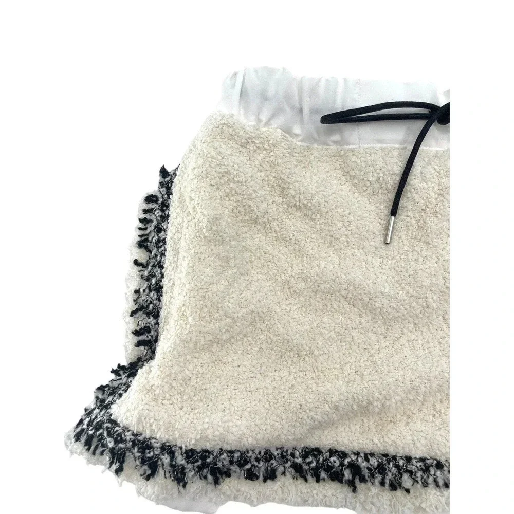 Sacai Tweed Shorts Drawcord Waist Off White Size XS- S